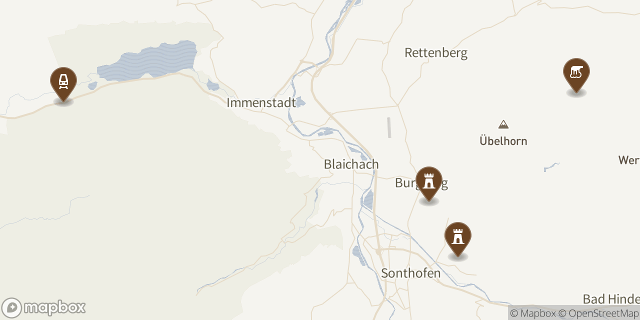 Map showing 4 locations