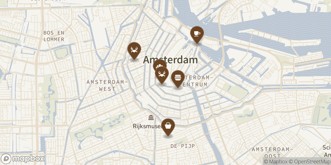 Map of 6 locations