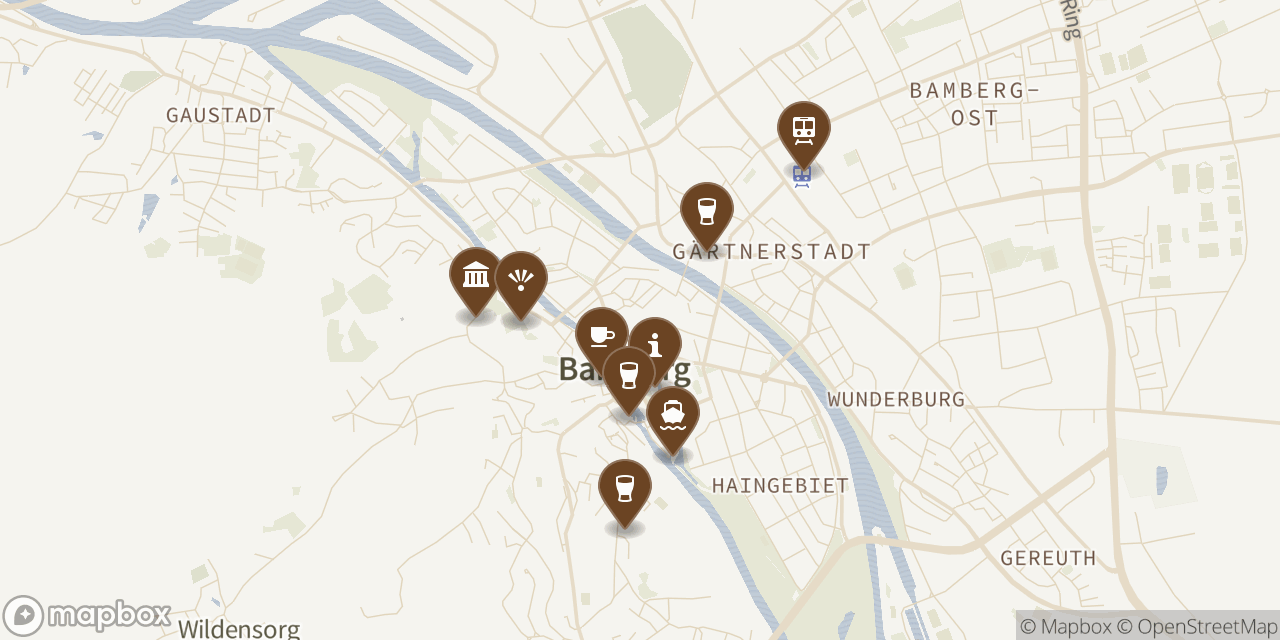 map of Bamberg BEER Tour