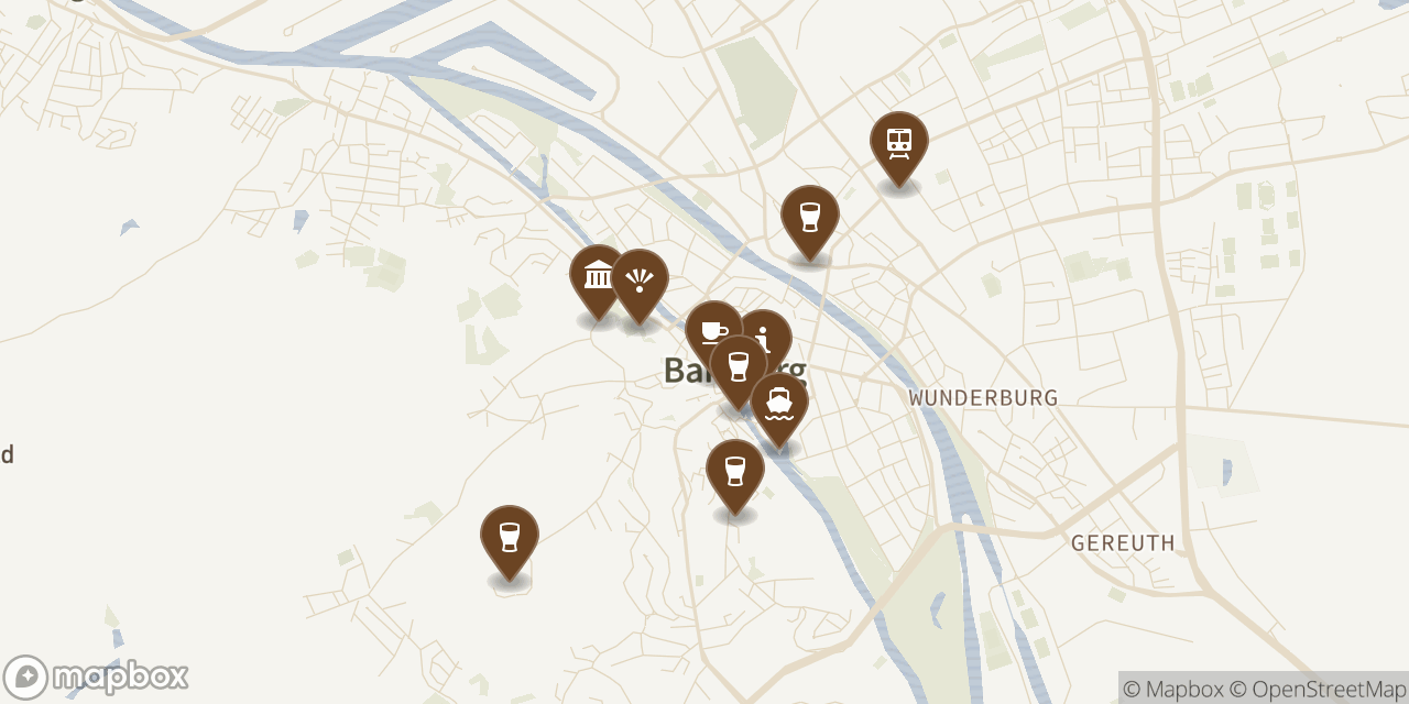 map of Bamberg BEER Tour