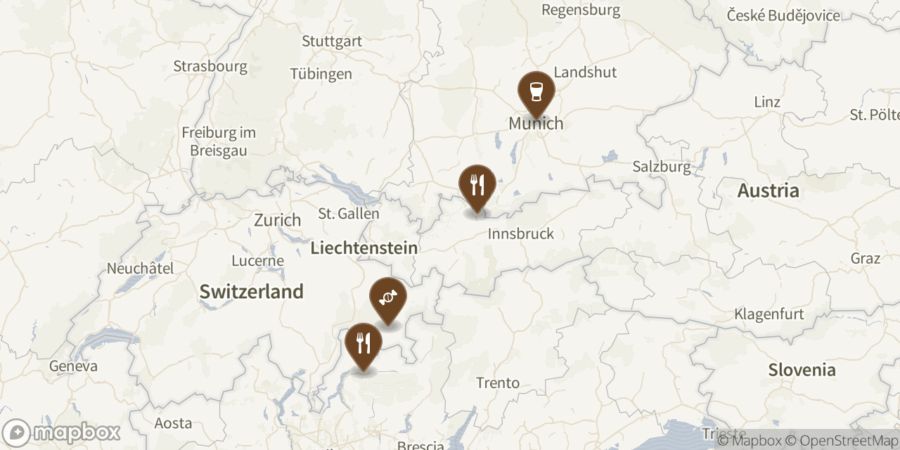 Map showing 4 locations