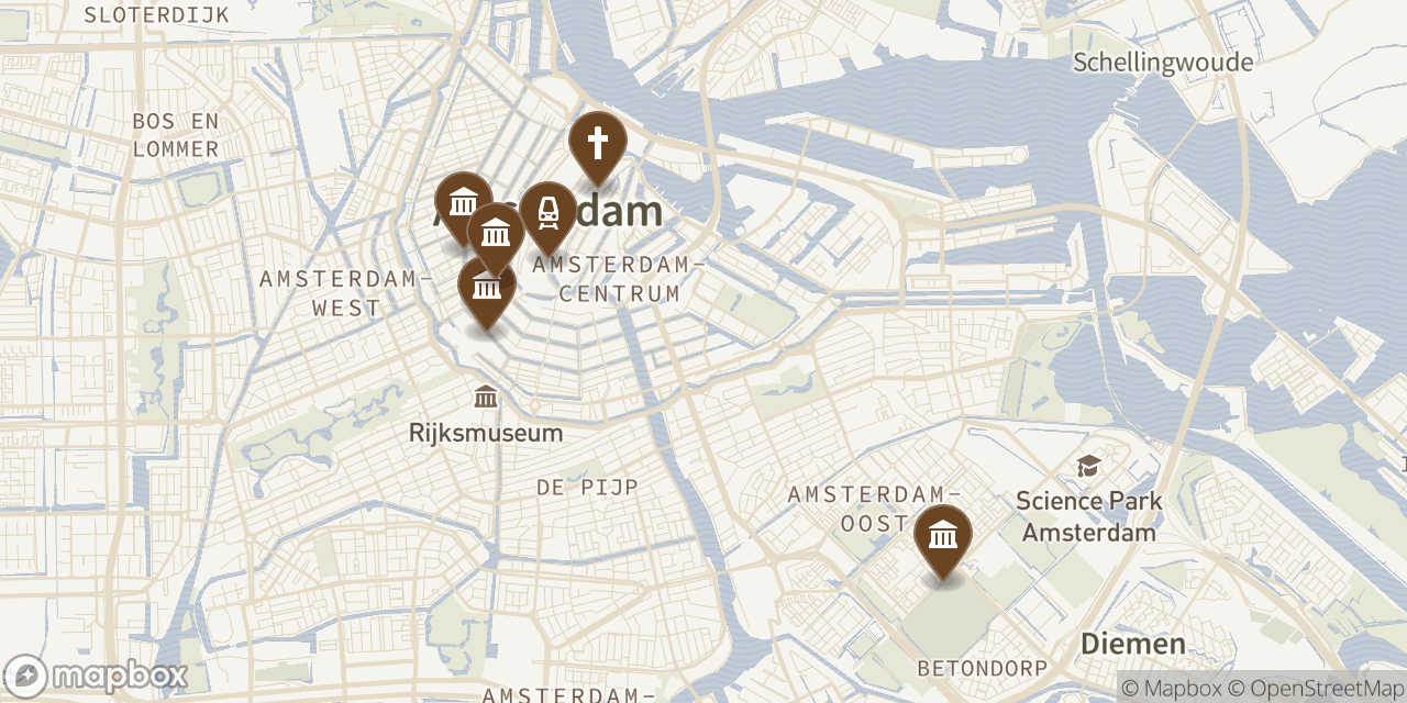 Map of 6 locations