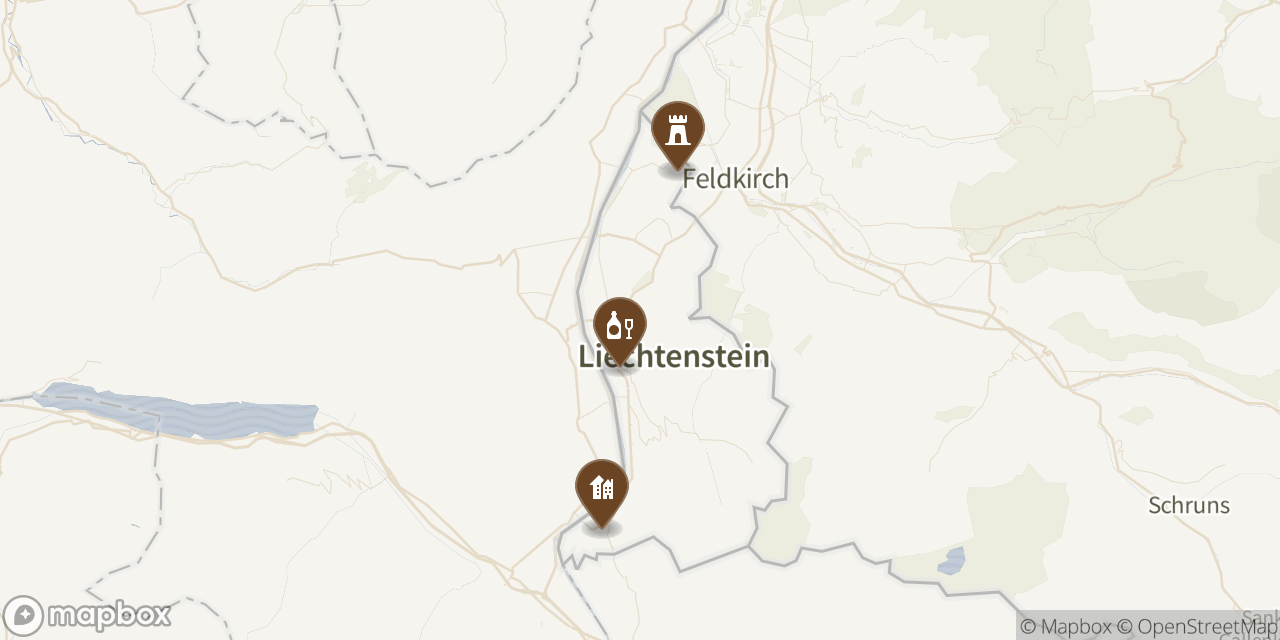 Map showing 3 locations