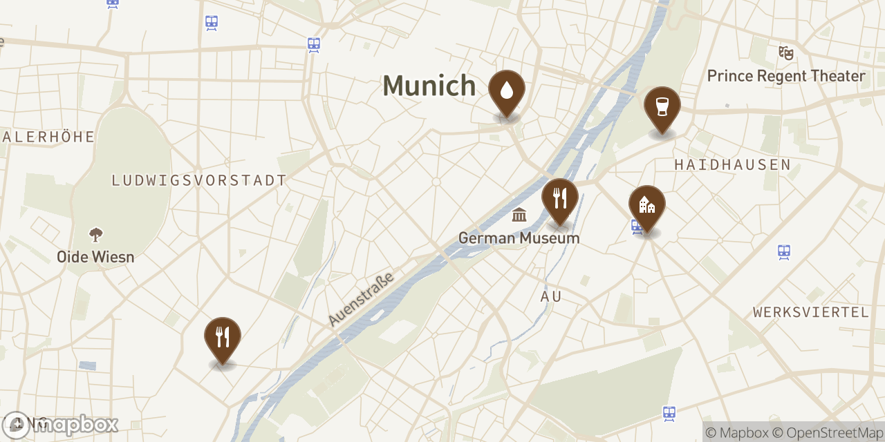 map of Munich Food Tour: 3 Best Bavarian Restaurants