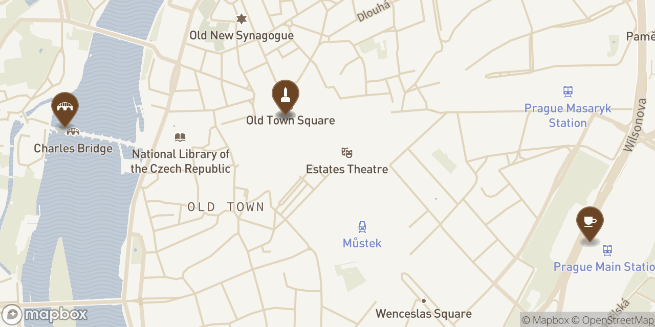 Map showing 4 locations