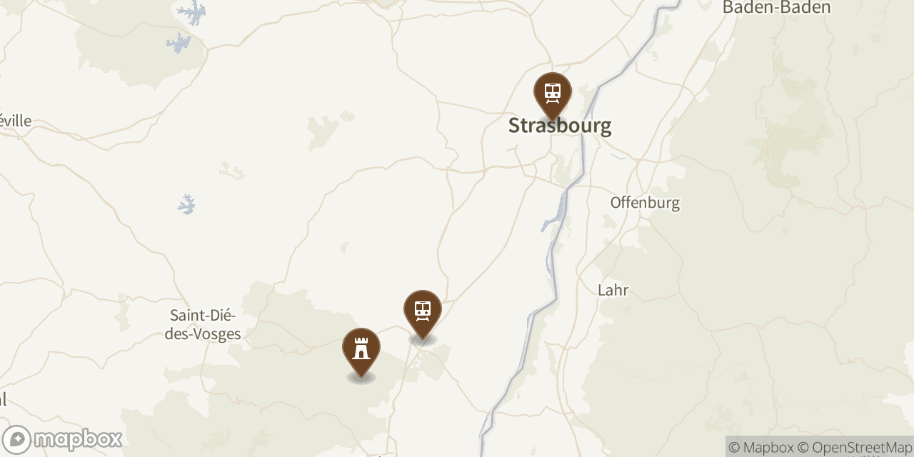 Map showing 3 locations