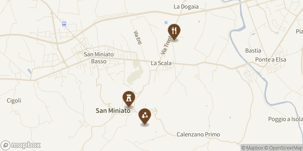 Map showing 3 locations