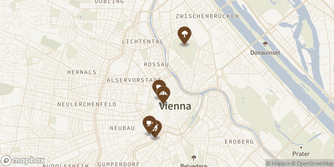 Map of 5 locations