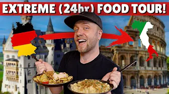 We Ate in 4 Countries in Just 24 Hours! 🇩🇪 🇦🇹 🇨🇭 🇮🇹 Epic Road Trip - Germany, Austria, Swiss, Italy